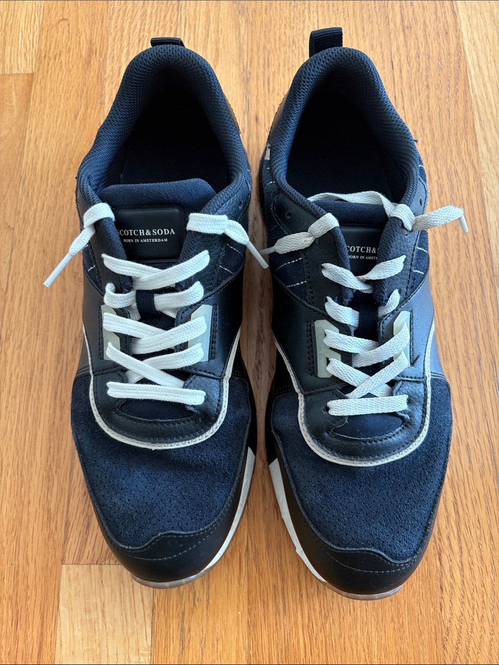 Scotch & Soda Navy and White Men’s Low-Top Sneakers